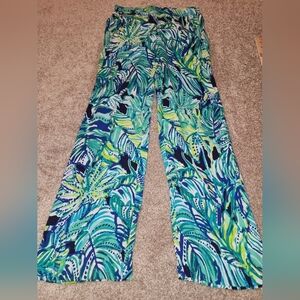 Lilly Pulitzer's Islamorada Beach Palazzo Pants size‎ small, blue, green & white